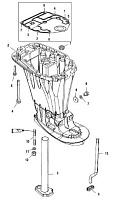 Корпус карданного вала, короткий 4-Х ТАКТНОГО ПЛМ MERCURY 40 Серийный номер от 1B227000 до 1B344398